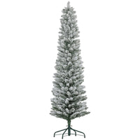 Albero di Natale Artificiale Innevato 180 cm 329 Rami e Luci LED Bianco Caldo Verde