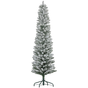 Albero di Natale Artificiale Innevato 180 cm 329 Rami e Luci LED Bianco Caldo Verde