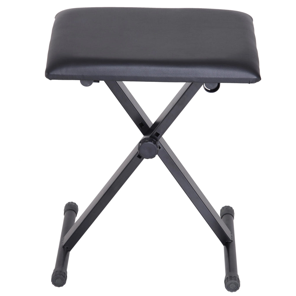 Panca Sgabello per Pianoforte Imbottita Pieghevole con Altezza Regolabile Nero 39x29x51 cm