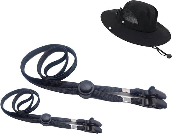 Cinturino per Casco Elastico con Piumini, Impermeabile e Regolabile - Adatto per Bicicletta e Golf - Nero 56-67 cm
