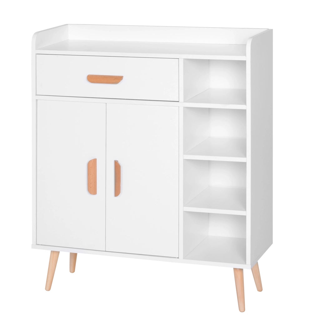 Credenza con Armadietto e Cassetto ¨C zephmum ¨C Bianco 80x30x96cm