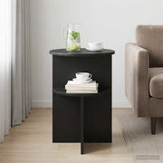 Tavolo laterale Rovere Nero Ø 39,5 x 55 cm Legno ingegnerizzato 8001020