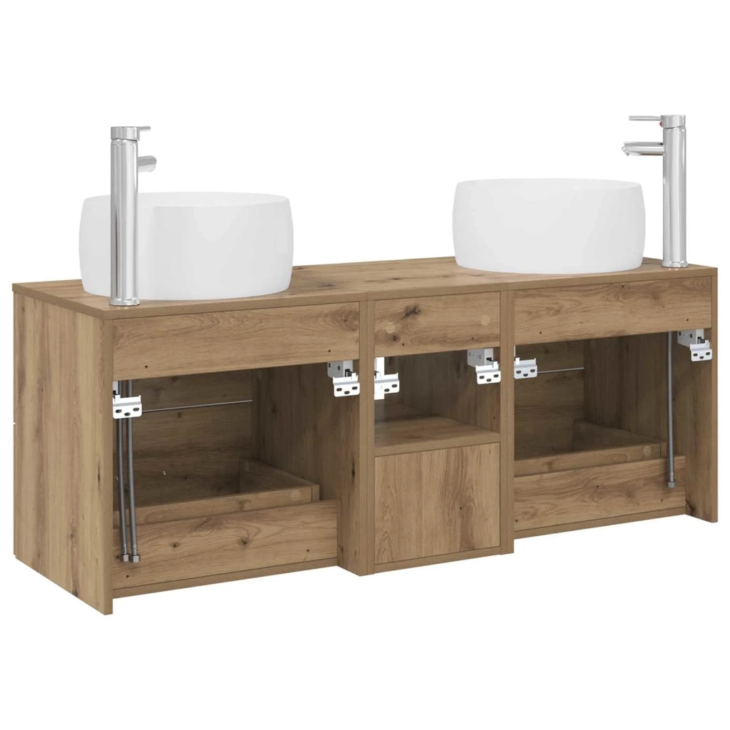 Set di mobili per il bagno 3 pz Rovere Artigianale 3405930