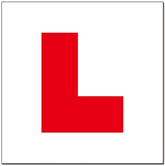 Pacco da 5 L-placchette auto magnetiche - Sticker auto adesivi - Sticker L auto autoadesivi - Sticker auto vinili impermeabili - Adatti per acciaio - Dimensioni 17,8 x 17,8 cm - Sticker auto per auto