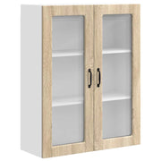 Pensile da cucina | Mobile in vetro da parete PORTO Rovere Sonoma 80 x 31 x 100 cm