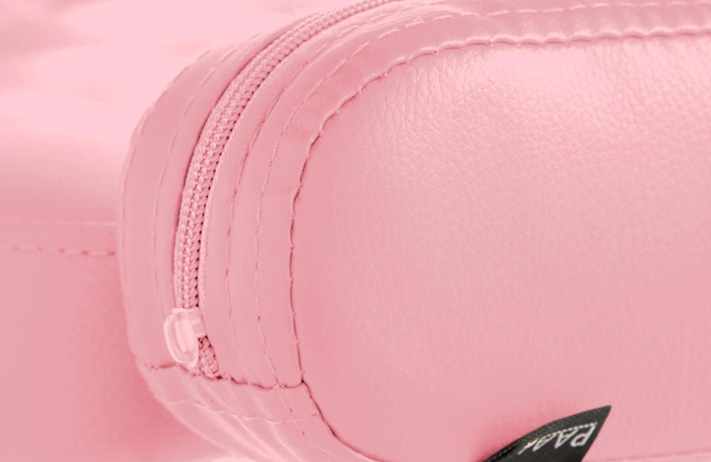 Sgabello Dublin in similpelle rosa,nero