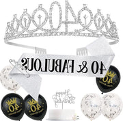 Regalo di compleanno donna argento corona - Collana di compleanno - Decorazioni di festa - Decorazione per torta