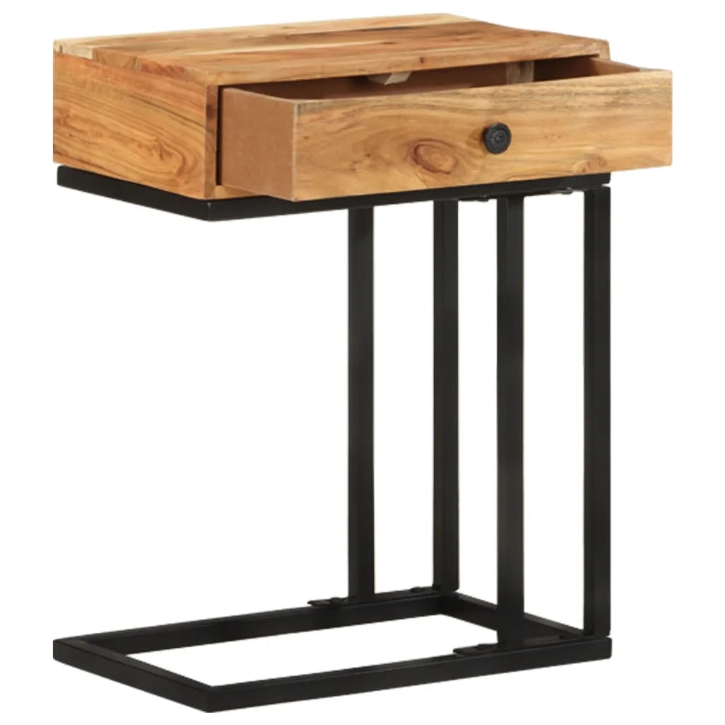 Tavolino Laterale a Forma di U 45x30x61 cm in Massello Acacia 289090