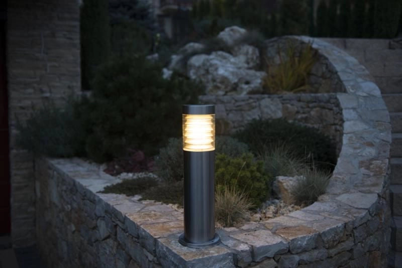 Paletto giardino inox argento 50cm E27 IP44 SU-MA