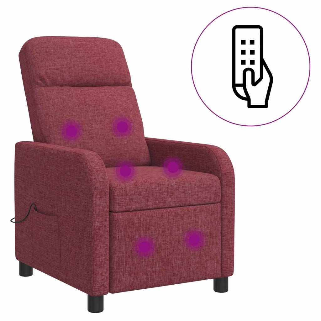 Divano Sedia-Poltrona Massaggiante Rosso Vino Tessuto 591529