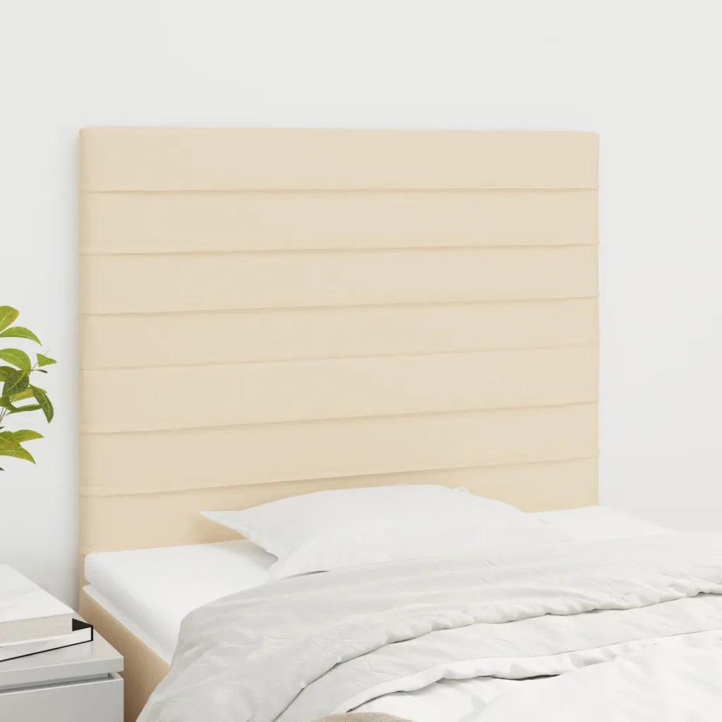 Testiera-Testata-Testiera Decorativa Crema 100x5x118/128 cm Tessuto 516923