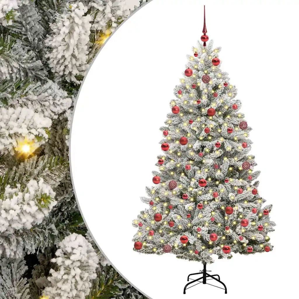 Albero di Natale Artificiale-Albero Natalizio con 300 LED Verde e Bianco 180 cm 342858