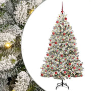 Albero di Natale Artificiale-Albero Natalizio con 300 LED Verde e Bianco 180 cm 342858