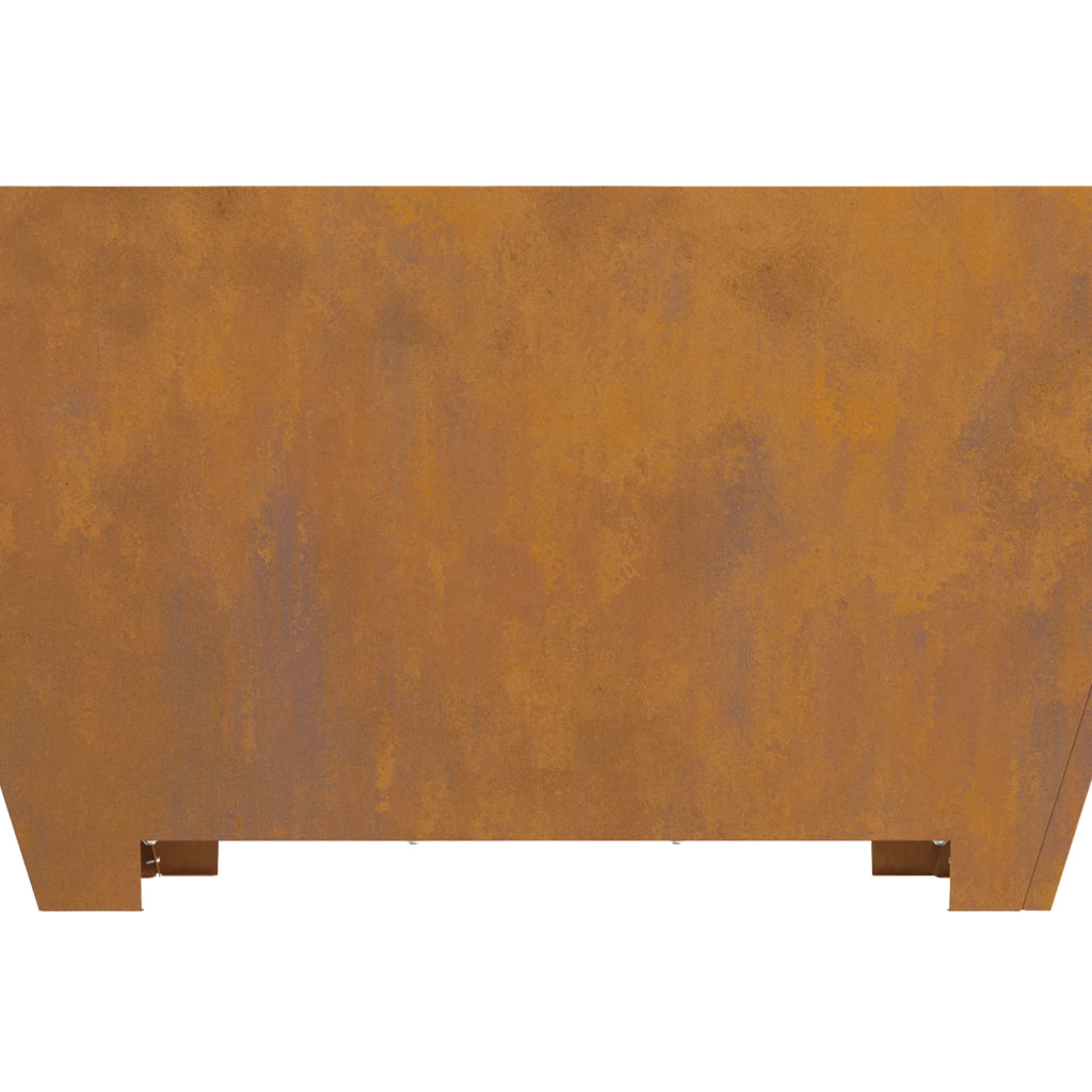 Focolare Quadrato 80x80x40 cm in Acciaio Invecchiato