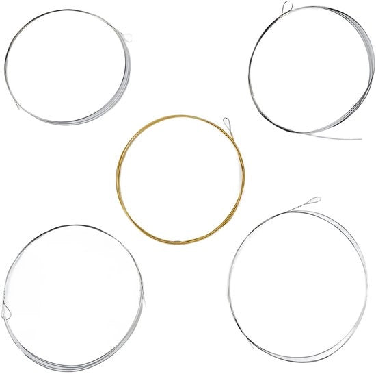 Set di corde per banjo in acciaio inossidabile - 5 corde - alte tonalità - basse tonalità chiare - timbro armonico - qualità sonora stabile