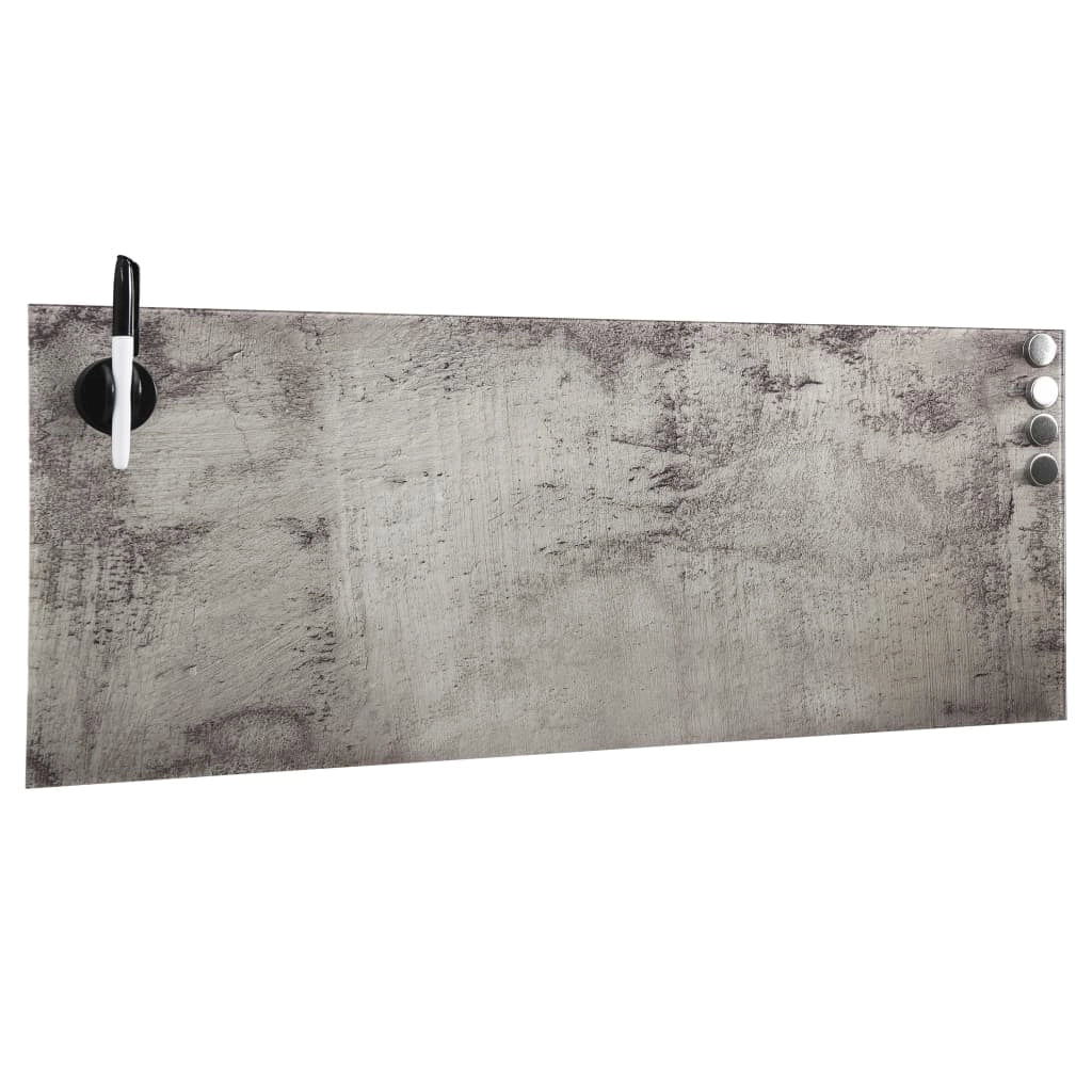 Lavagna magnetica pannello per scrivere scuola casa ufficio vetro da parete 60 x 20 cm grigio 02_0045508
