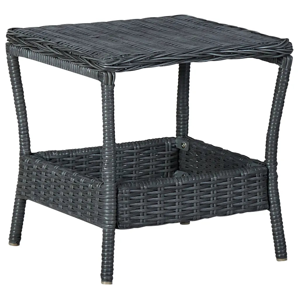Set Divani da Giardino 3 pz con Cuscini Polyrattan Grigio Scuro 3060179