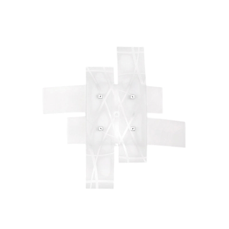 Frida - Applique da parete 2 luci E27 in vetro bianco satinato - Montatura cromo, IP20, max 2x52W, lampadine escluse, larghezza 50cm