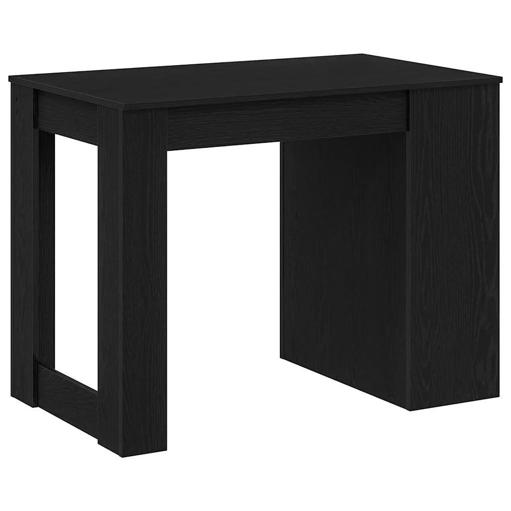 Scrivania con Cassetto e Ripiano Rovere nero Legno Multistrato 858687
