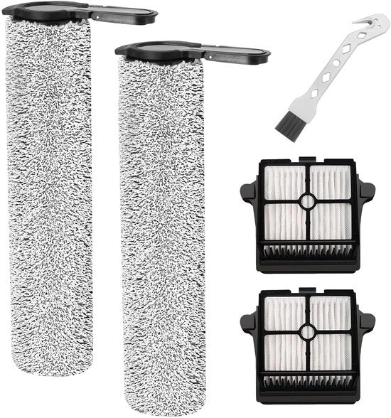 Accessori di sostituzione per spazzola - 2 Spazzole - 2 Filtri - 1 Pennello di pulizia - Adatto per Tineco Floor One S7 - Alta qualità - Accessori per aspirapolvere