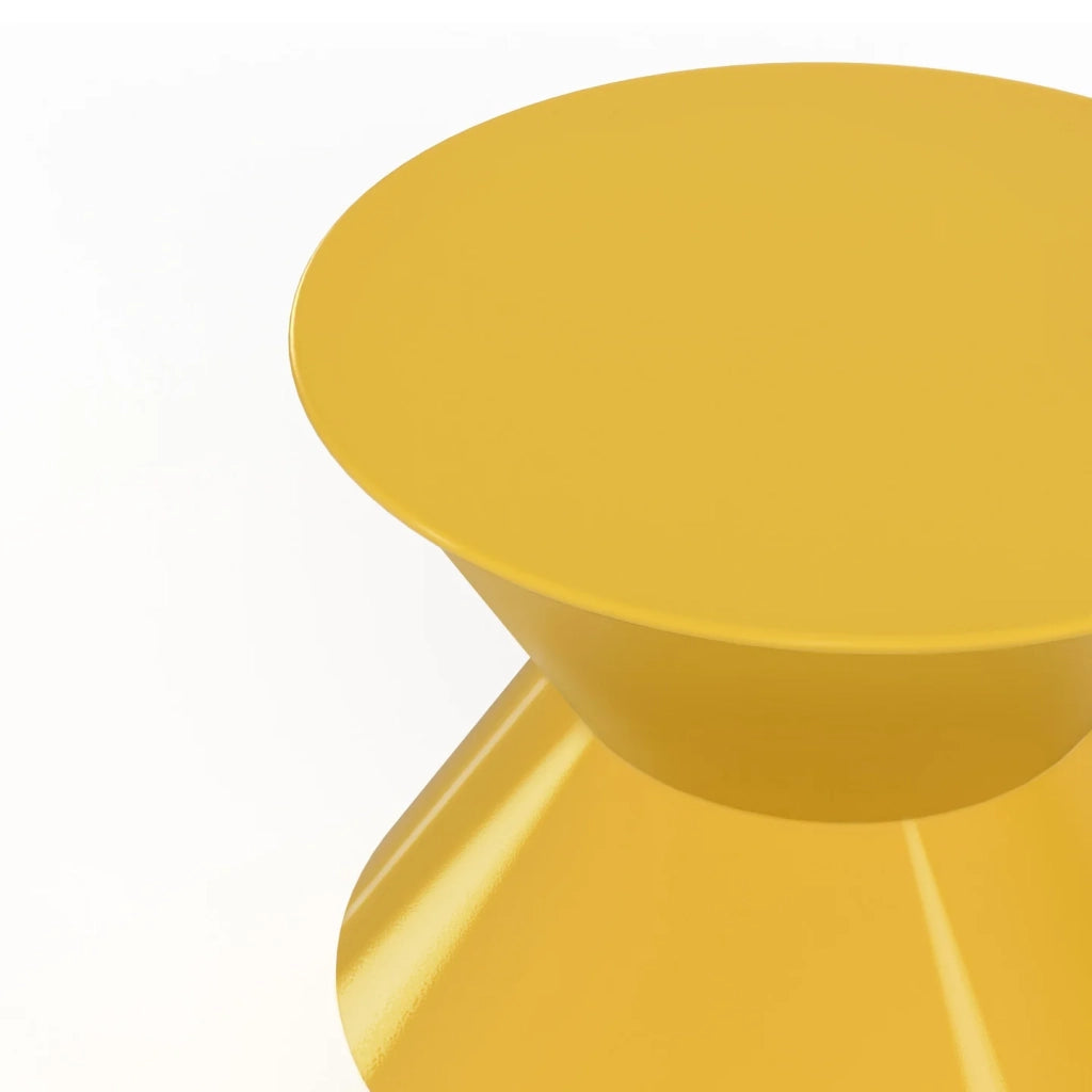 IDMarket - Tavolino rotondo, tavolino da salotto, comodini IRENE 30 cm in metallo giallo scuro