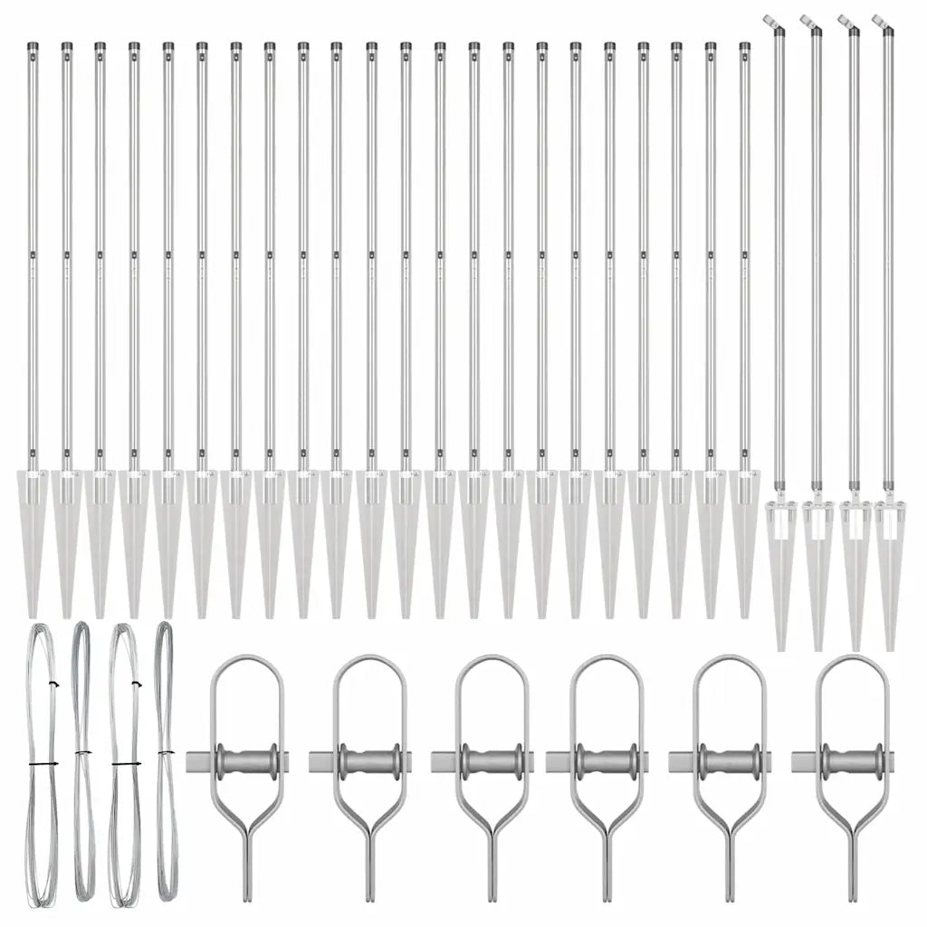 Palo della recinzione 26 pcs Grigio 3,2 x 3,2 x 185 cm 3350209