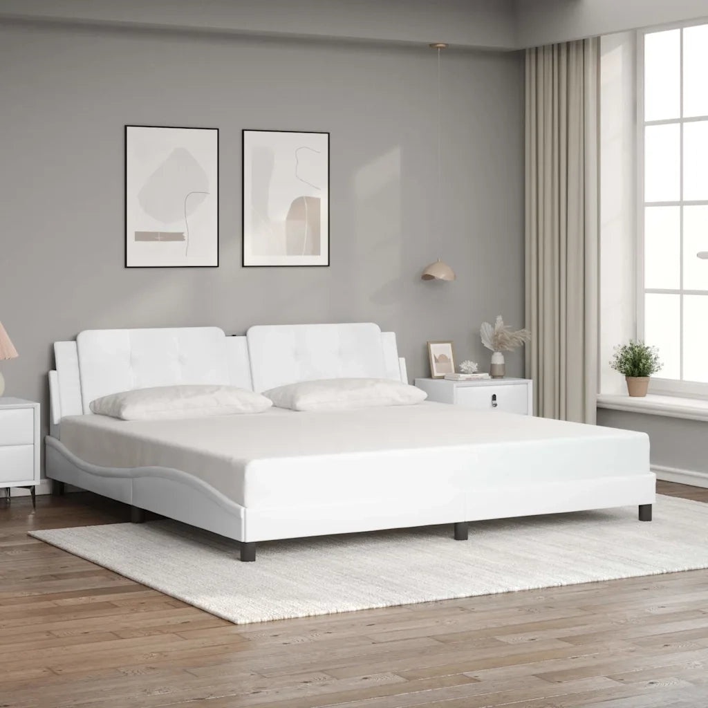 Giroletto senza Materasso Zadar Bianco 200x200 cm in Similpelle 3208206