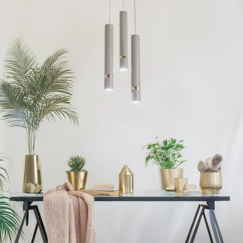 Lampada sospesa rotonda cashmere/oro 3xGU10 Milagro