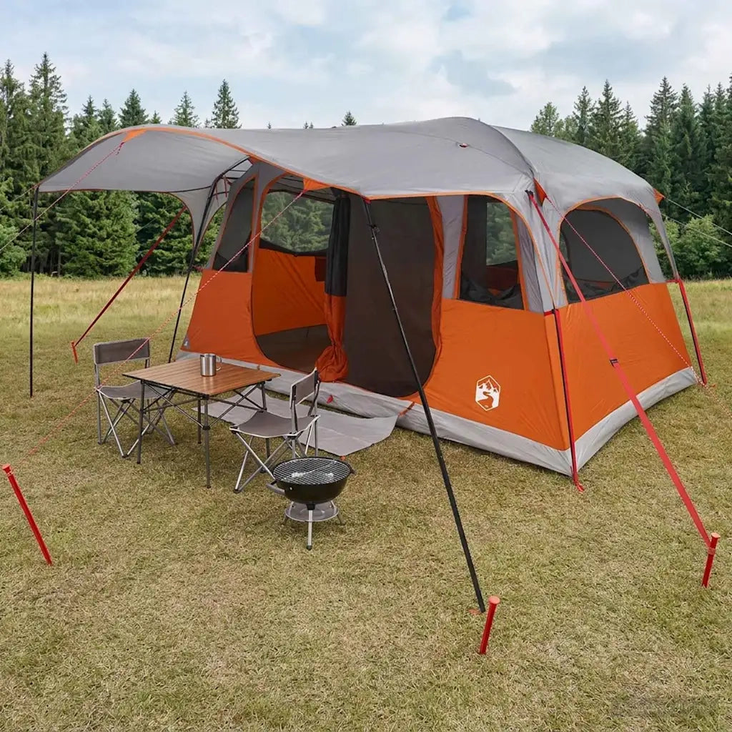 Tenda a tunnel con tetto Grigio e arancione 427 x 305 x 205 cm 42028671