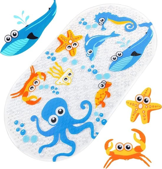 Mat con Dischi Antiscivolo per Bambini con Disegno Cartone Animato - Sicurezza e Divertimento durante il Bagno