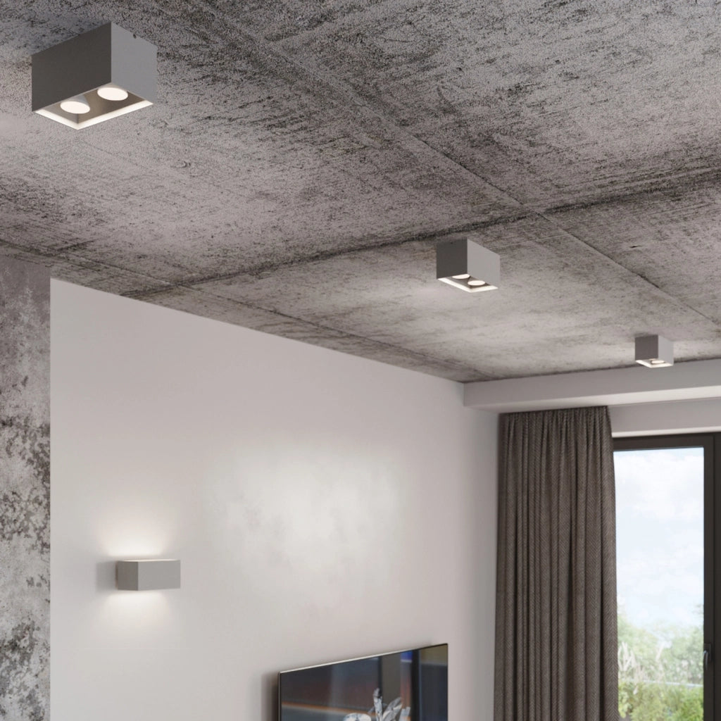 Spot Pure Lume Tetris Maxi grigio 2xGU10 rettangolare