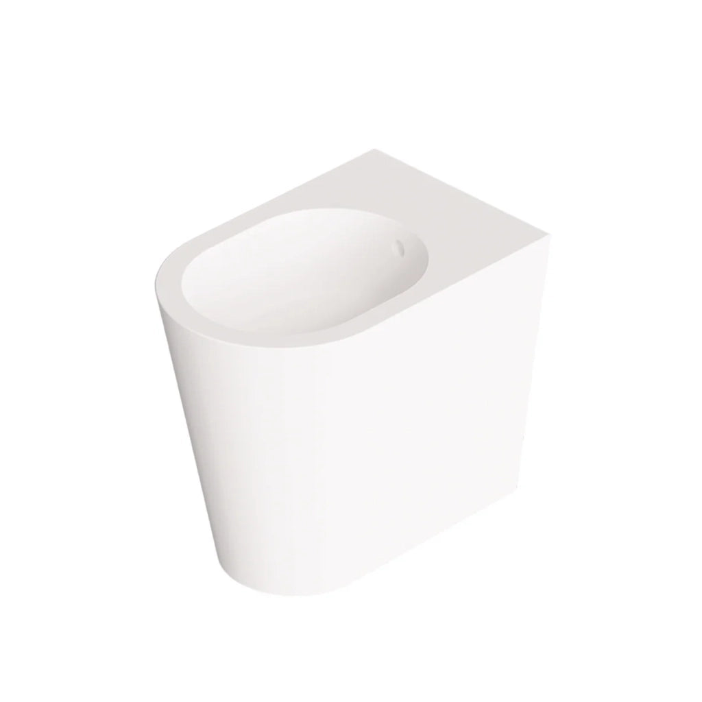 Coppia Di Sanitari Da Terra Alice Ceramica Filo Muro Senza Brida Bianco Opaco "Hide Round"