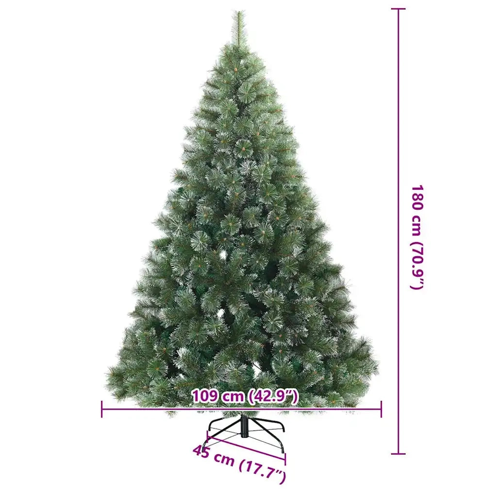 Albero di Natale Artificiale Snodato Foderato di Neve Verde