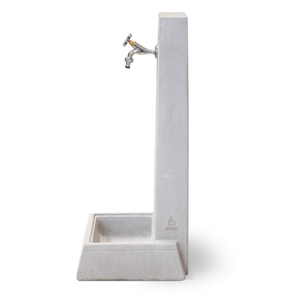 Fontana da Giardino Senza Rubinetto in Cemento Granulato di Marmo Oslo Grigio