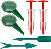 Set di semine 6 in 1, seminatore di semi piccoli, macchina per seminare a mano regolabile, seminatore mini con bastoncino per innaffiare e widger, attrezzo da giardino per piantare verdure e fiori