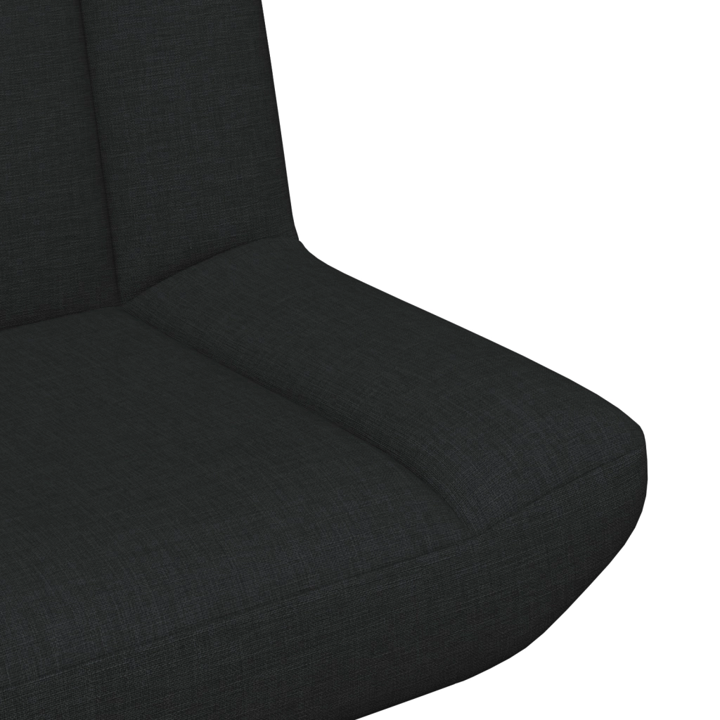 Sedia Girevole Nera Tessuto, Metallo Standard Girevole
