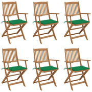Sedie da Giardino Pieghevoli 6 pz con Cuscini Massello Acacia cod mxl 8471