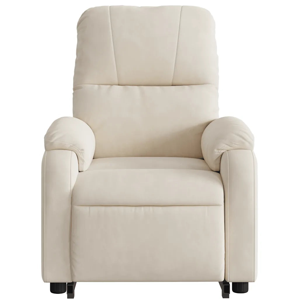 Poltrona Alzapersona Reclinabile Elettrica Beige in Microfibra 3204948
