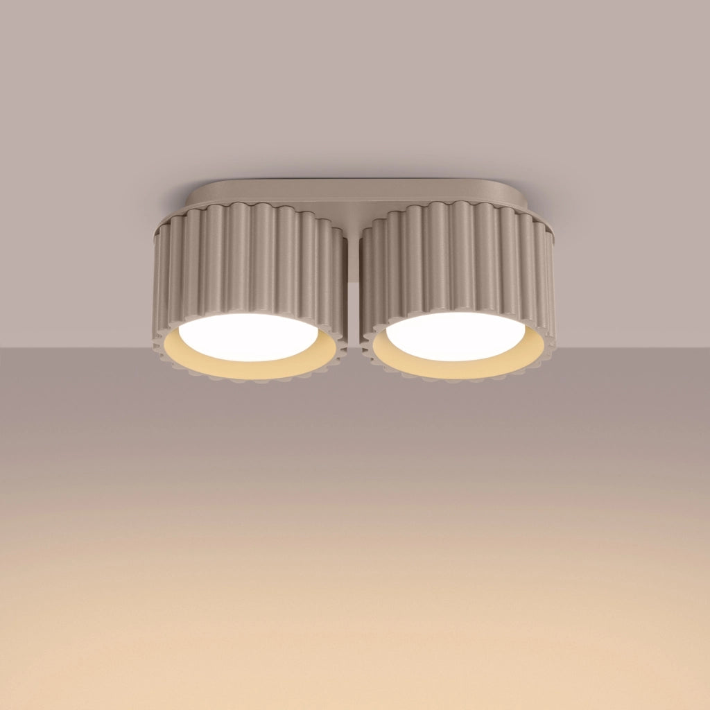 Plafoniera ovale 21 cm taupe, 2xGX53 VISTAO Pure Lume
