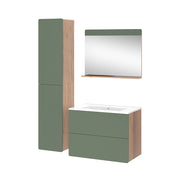 Vicco Set di mobili da bagno Goldkraft rovere/verde 4 parti con colonna