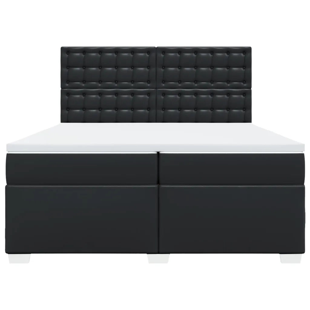 Giroletto a Molle con Materasso Nero 200x200 cm in Similpelle 3290736