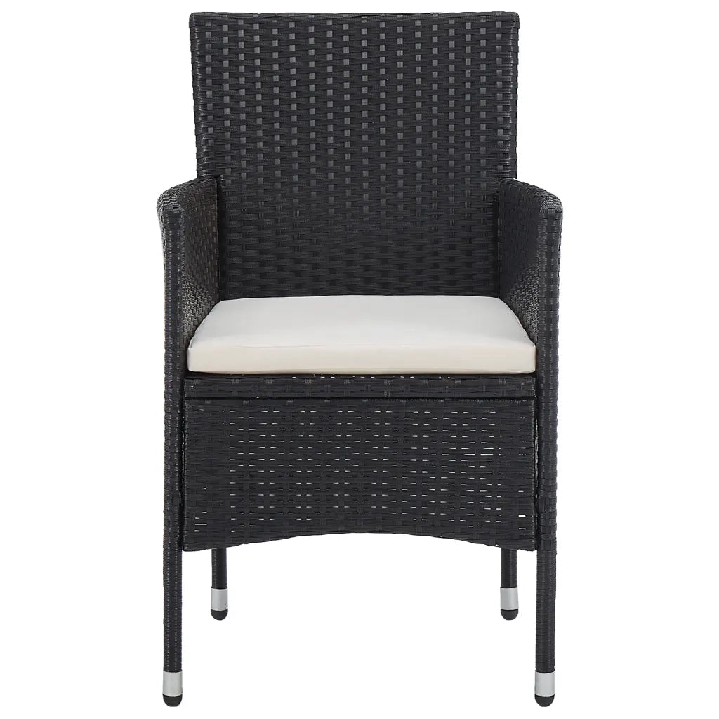 Set da Pranzo per Giardino 5 pz in Polyrattan Nero 3058492