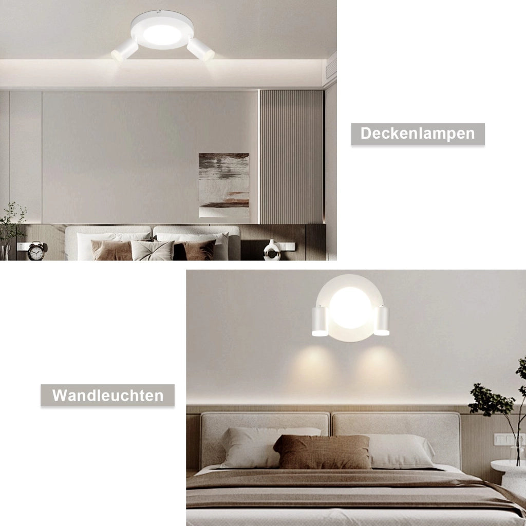 ZMH Faretto da soffitto 2 lampadine GU10 20W camera 3000k Girevole Orientabile in metallo 350°