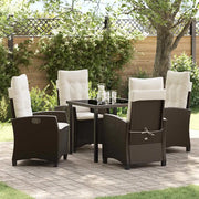 Set da Pranzo per Giardino con cuscino 5 pcs Marrone polyrattan 3380380