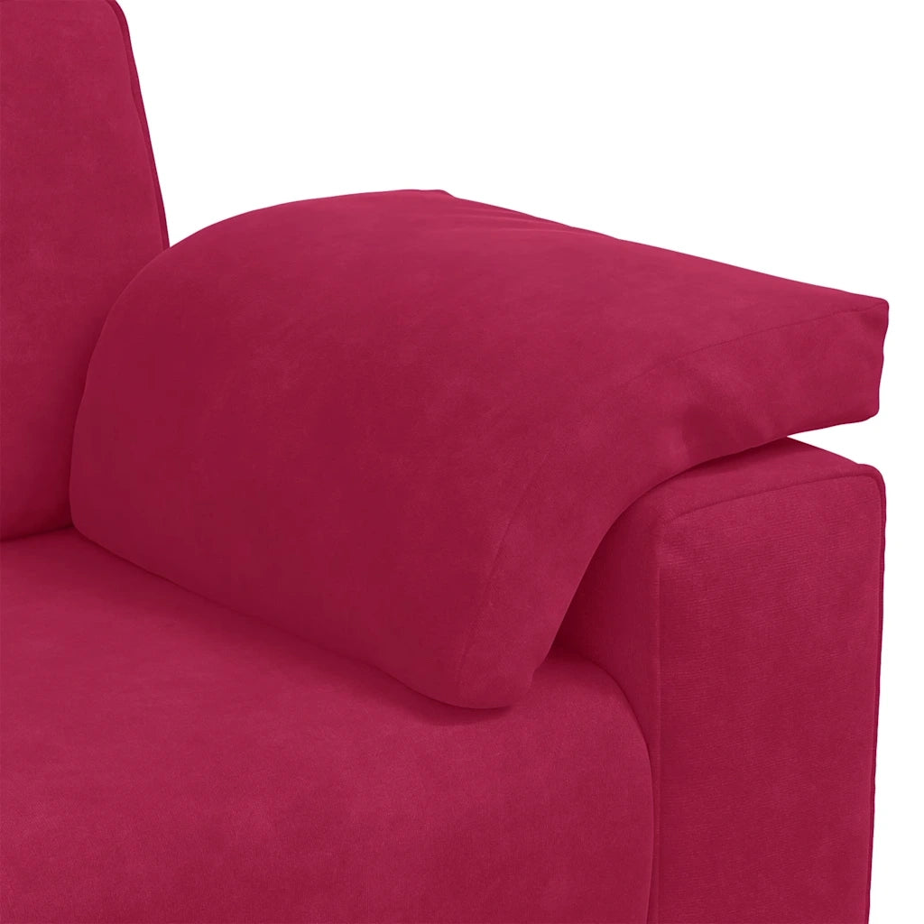 vidaXL Divano a 3 Posti Rosso Vino 178 cm in Velluto