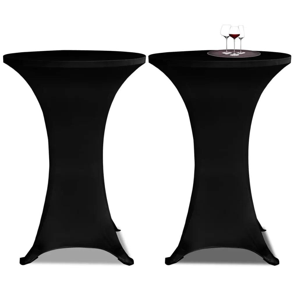 Copritavolo ? 60 cm Nero Tessuto elasticizzato 2 pezzi CFW8969143