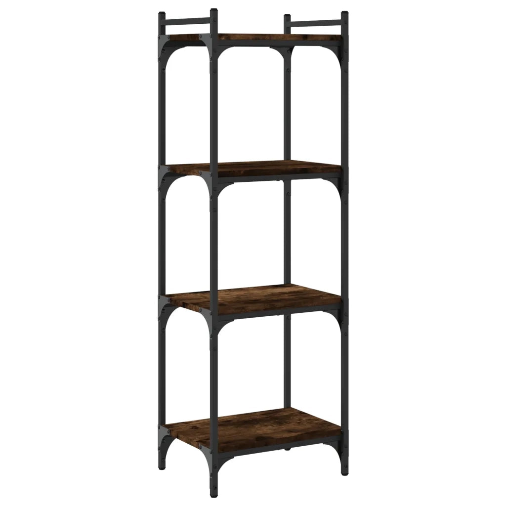 Libreria a 4 Ripiani Rovere Fumo 40x30x120 cm Legno Multistrato 837634