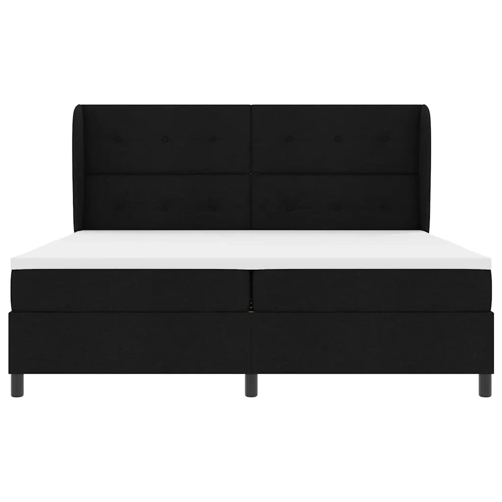Letto a molle con materasso Nero 200 x 200 cm Tessuto 3340587