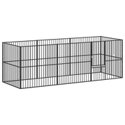 Box per Cani 8 Pannelli Nero Acciaio Zincato CFW2710488