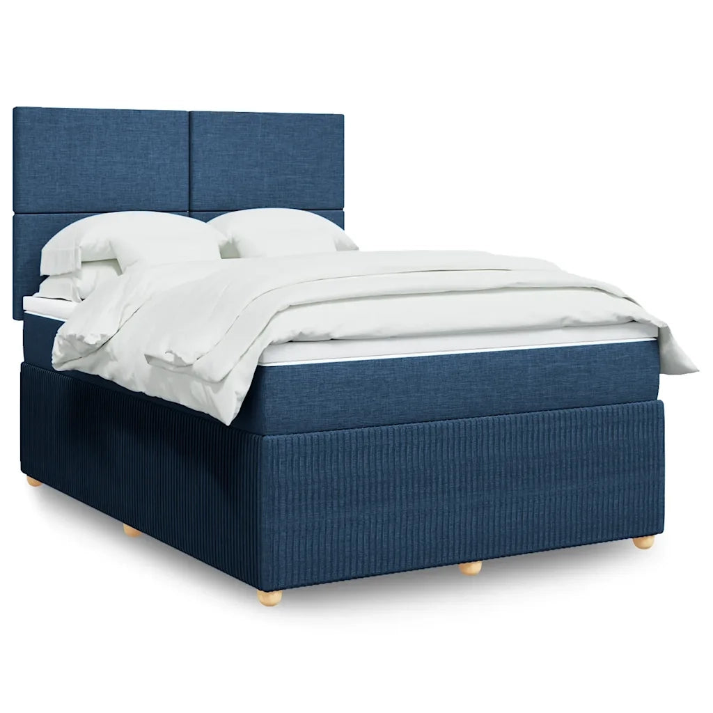 vidaXL Giroletto a Molle con Materasso Blu 140x200 cm in Tessuto